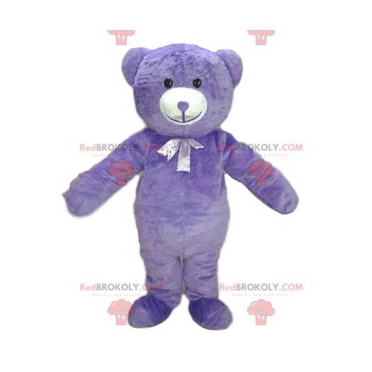 Very cute purple bear mascot. Teddy bear costume -