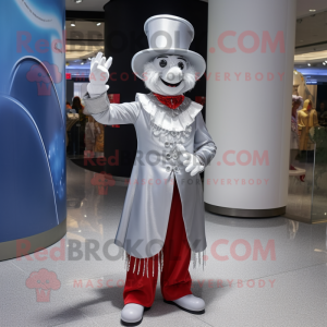 Silver Ring Master mascot costume character dressed with a Coat and Anklets