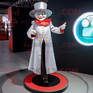 Silver Ring Master mascot costume character dressed with a Coat and Anklets