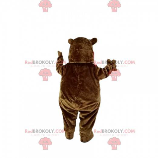 Plump brown bear mascot. Plump brown bear costume -