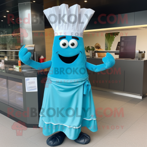 Cyan Steak maskot drakt...