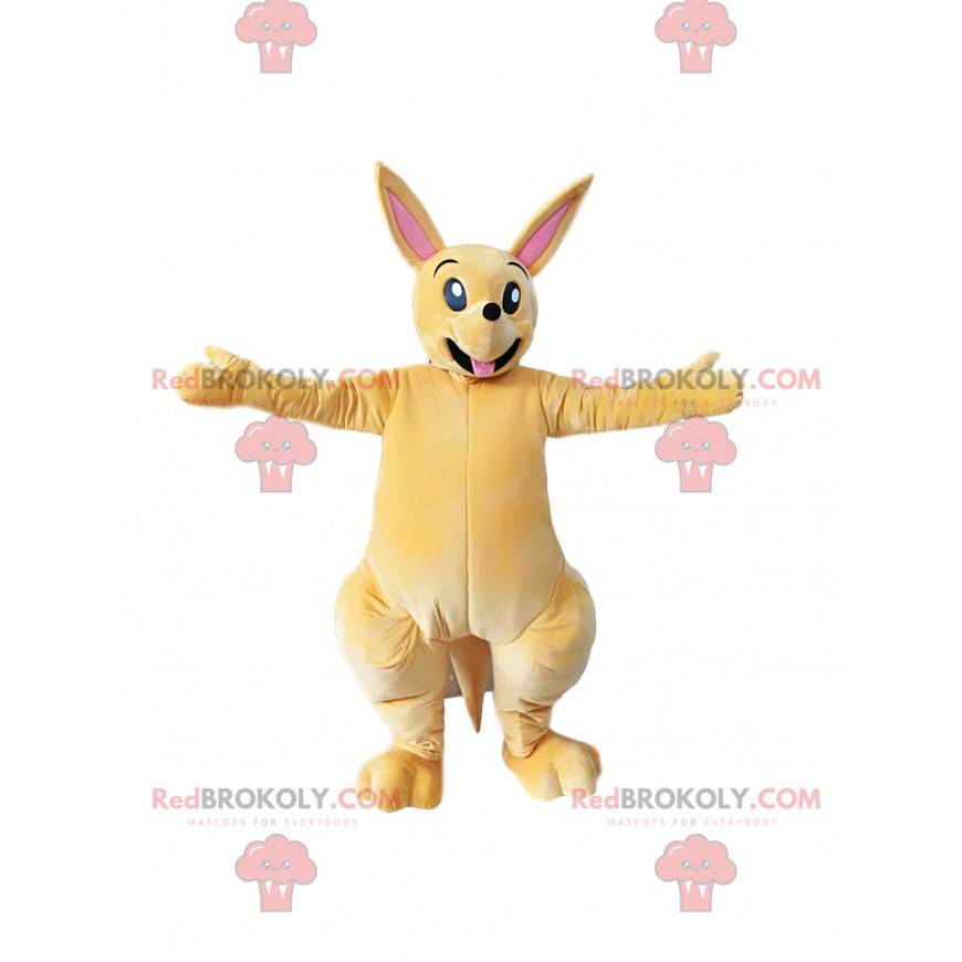Lichtbeige kangoeroe mascotte. Kangoeroe kostuum -
