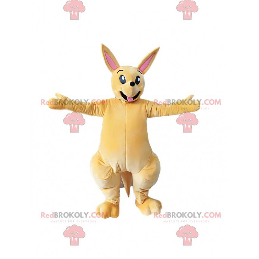 Mascotte de kangourou beige clair. Costume de kangourou -