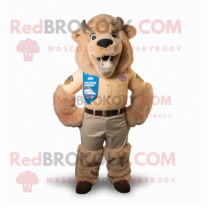 Beige Bison mascotte...