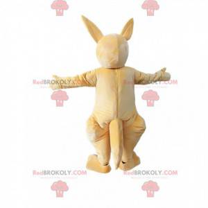 Lys beige kænguru-maskot. Kænguru-kostume - Redbrokoly.com