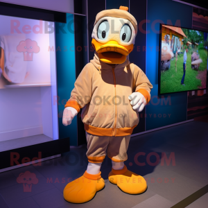 Tan Duck mascotte kostuum...