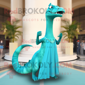 Cyan Brachiosaurus mascotte...