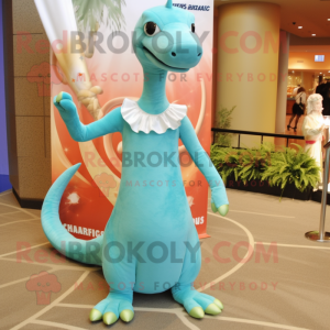 Cyan Brachiosaurus mascotte...