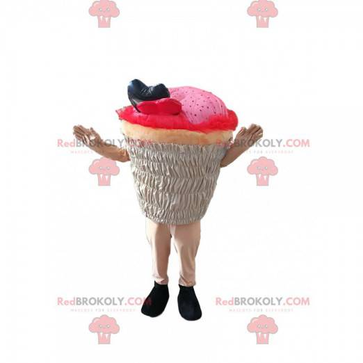 Mascota de cup-cake rosa. Disfraz de cupcake - Redbrokoly.com