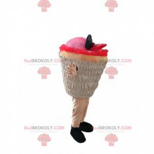 Rosa cup-cake maskot. Cupcake kostym - Redbrokoly.com