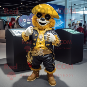 Gold Pirate maskot drakt...