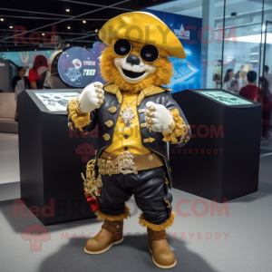 Gold Pirate maskot kostym...