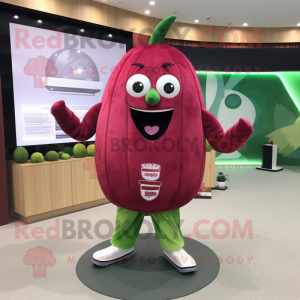 Maroon vannmelon maskot...