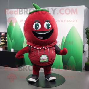 Maroon vandmelon maskot...