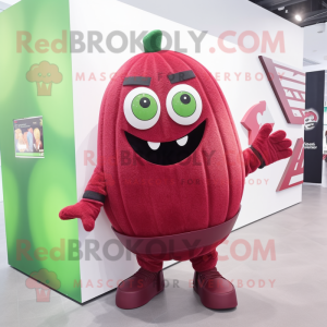 Maroon vandmelon maskot...