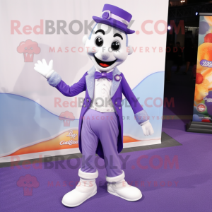 Lavender Bracelet mascot costume character dressed with a Dress Pants and Anklets