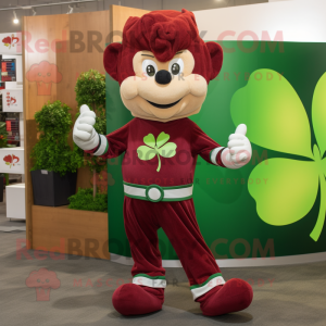 Maroon Four Leaf Clover...