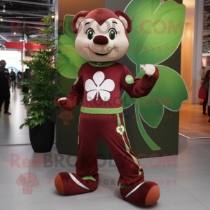 Maroon Four Leaf Clover...