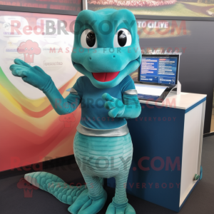 Teal Python mascotte...