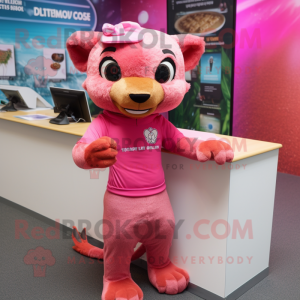 Roze Jaguarundi mascotte...