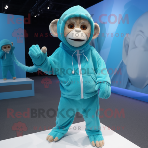 Cyan Capuchin Monkey maskot...