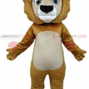 Lion mascot with beautiful blue eyes. Lion costume -