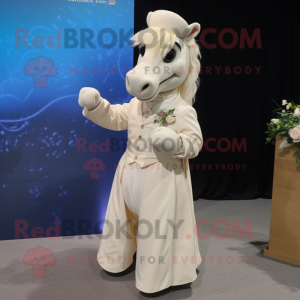 Cream Horse maskot kostume...