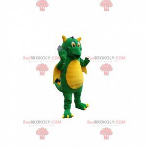 Super comic green dragon mascot. Dragon costume - Redbrokoly.com