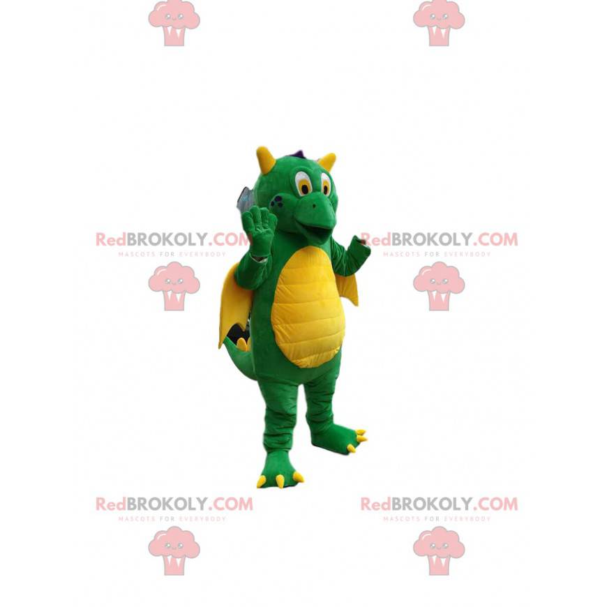 Mascotte drago verde super comico. Costume da drago - Mascotte drago verde super comico. Costume da drago -