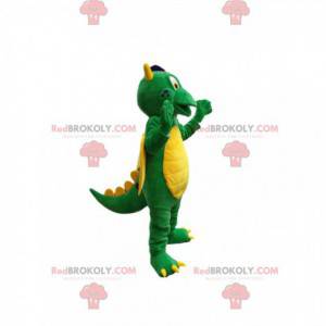 Mascotte de dragon vert super comique. Costume de dragon -