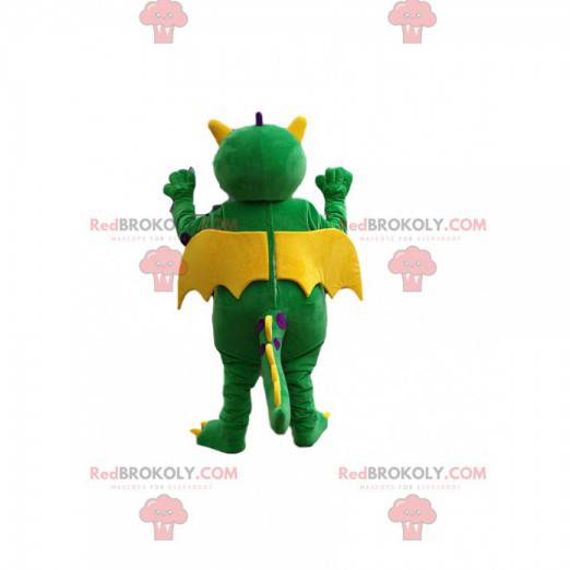 Super Comic grünes Drachen Maskottchen. Drachenkostüm -