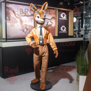 nan Roe Deer mascot costume character dressed with a Suit Jacket and Belts