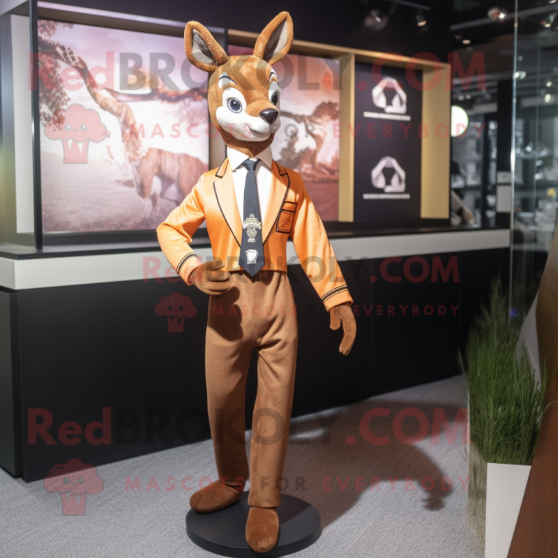 nan Roe Deer mascot costume character dressed with a Suit Jacket and Belts