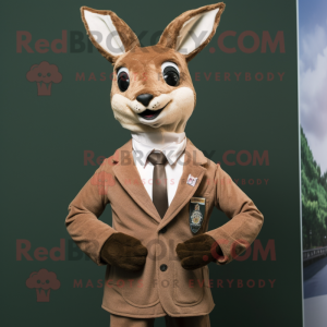 nan Roe Deer mascot costume character dressed with a Suit Jacket and Belts