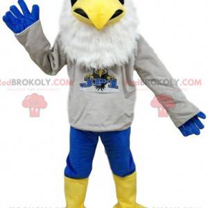 Mascotte d'aigle blanc avec un maillot de supporter -