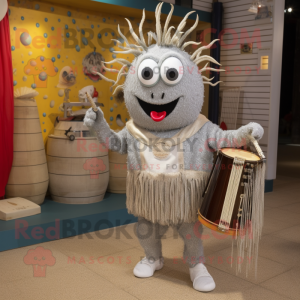 Silver Paella maskot kostym...