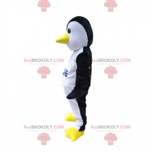 Mascote pinguim preto e branco com bico amarelo - Redbrokoly.com