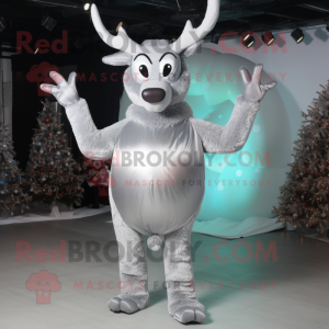 Silver Ren maskot kostym...