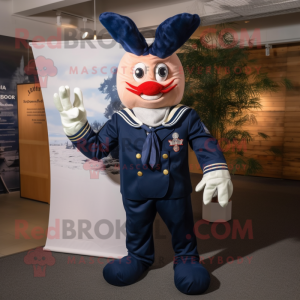 Navy Lobster Bisque mascot costume character dressed with a Chinos and Hairpins