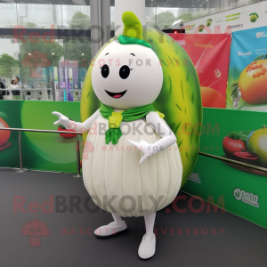 Hvid melon maskot kostume...