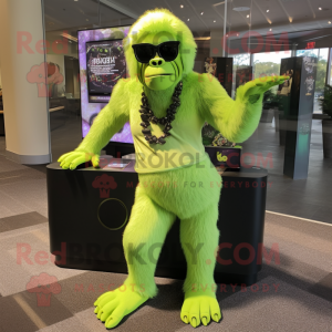 Lime Green Gorilla mascotte...