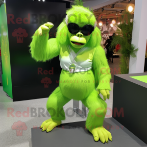 Lime Green Gorilla mascotte...