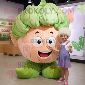 Peach Cabbage maskot kostym...