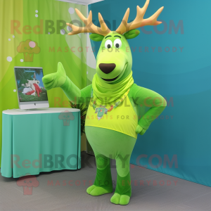 Lime Green Elk mascotte...