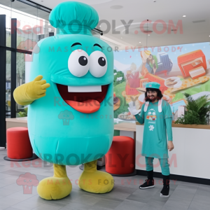 Cyan Hamburger mascotte...