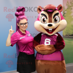 Magenta Chipmunk maskot...