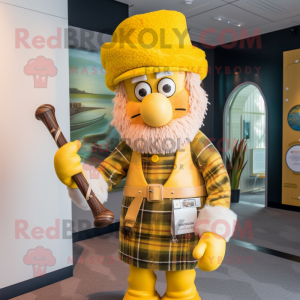 Gul sekkepipe maskot drakt...