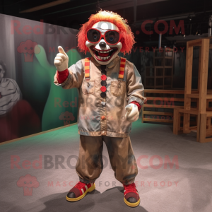 nan Evil Clown mascot costume character dressed with a Cargo Pants and Sunglasses