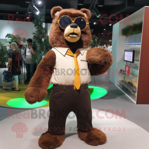 Brun glasögonbjörn maskot...