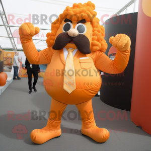 Orange Strongman maskot...